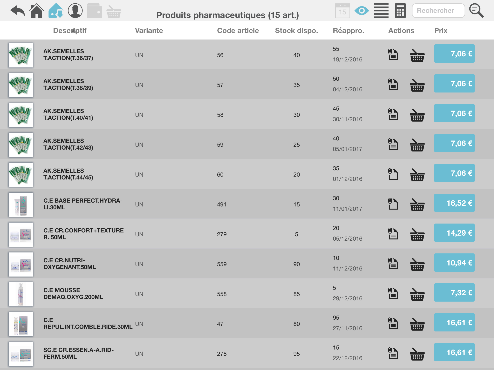 izOrder - izOrder - Catalogue - Vue Liste