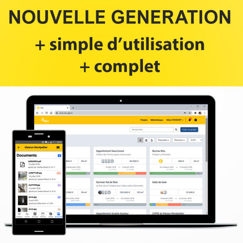 Réa - Vision globale des projets et centralisation des documents et photos.