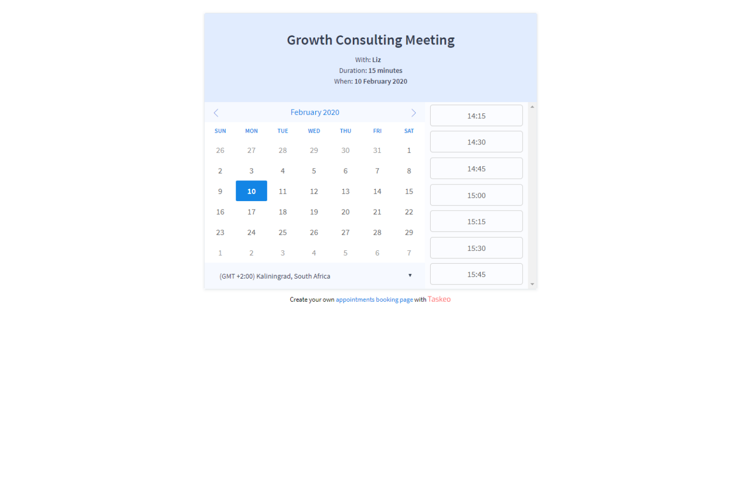 Taskeo - Built-in appointment planner simplifies meeting management