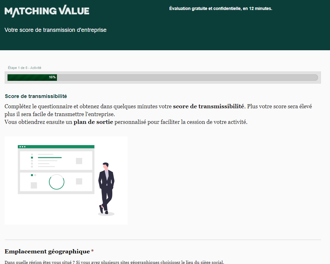 Matching Value - Formulaire de préparation de la mise en vente d'une entreprise