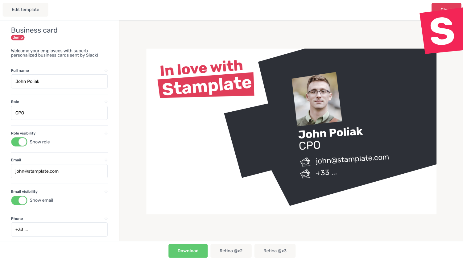 Stamplate - Générez des images personnalisées directement depuis l'interface