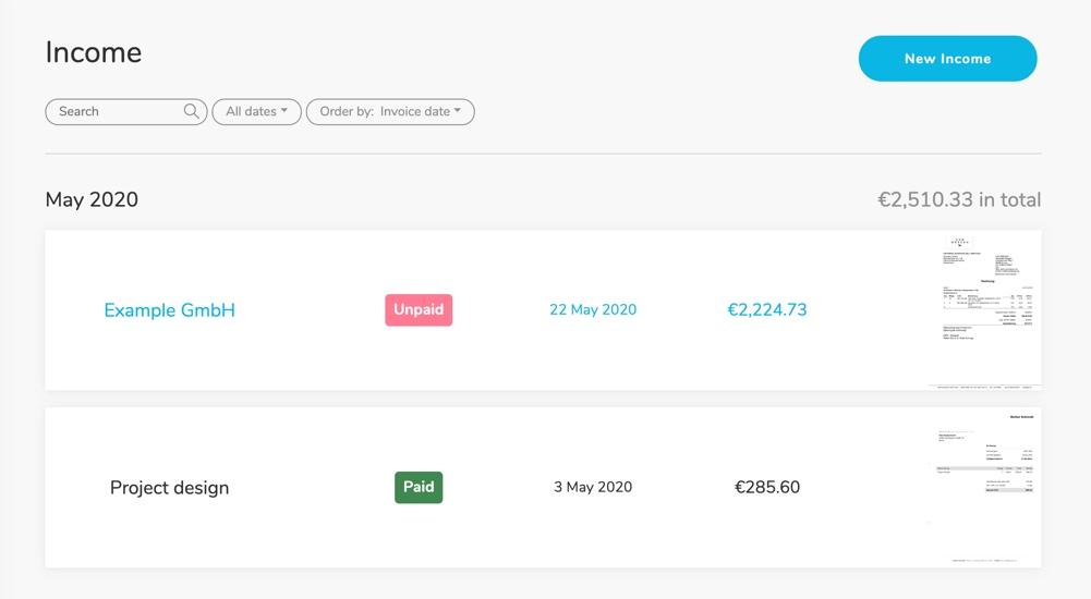 Sorted - Tracking your income and expenses