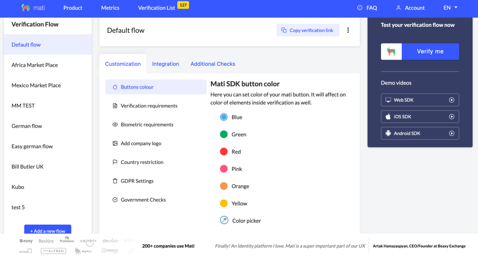 Mati - Mati - Define your verification flow