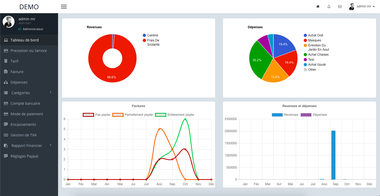 MyScol - Module Gestion Finance