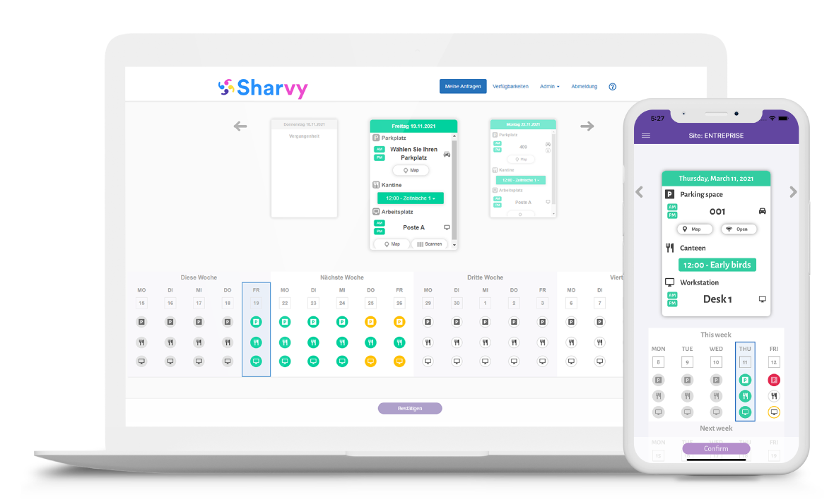 Sharvy - Sharvy, Web und mobile Anwendung