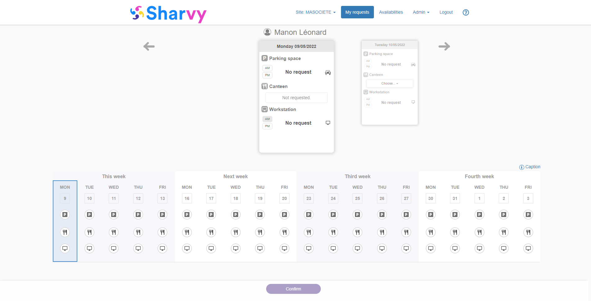 Sharvy - Reservation schedule: no requests made