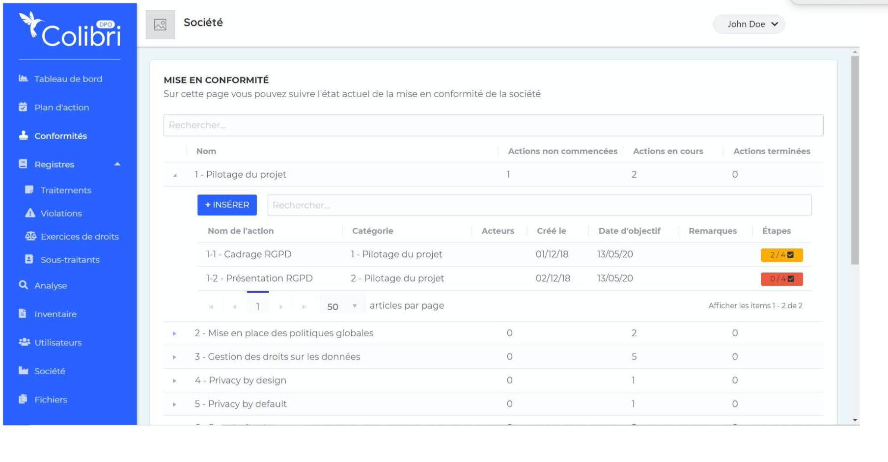 Colibri DPO - Gestion de l'accountability