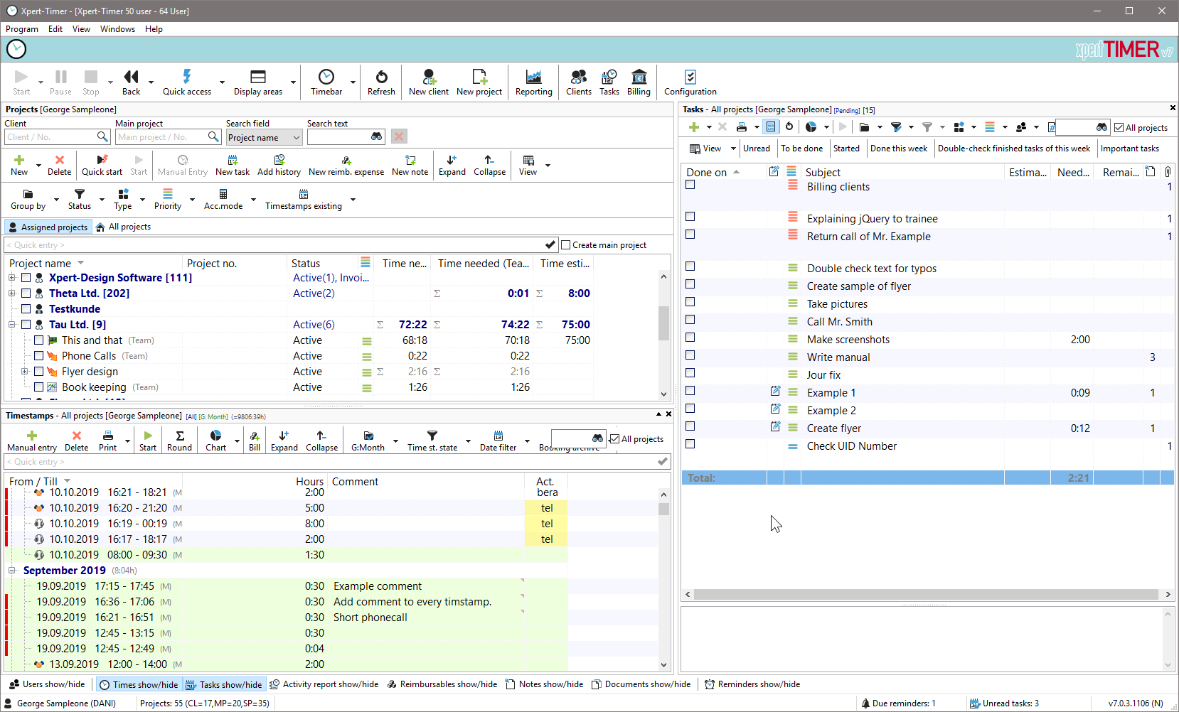 Xpert-Timer - Dashboard of Xpert-Timer Pro Xpert-Timer - Dashboard of Xpert-Timer Pro