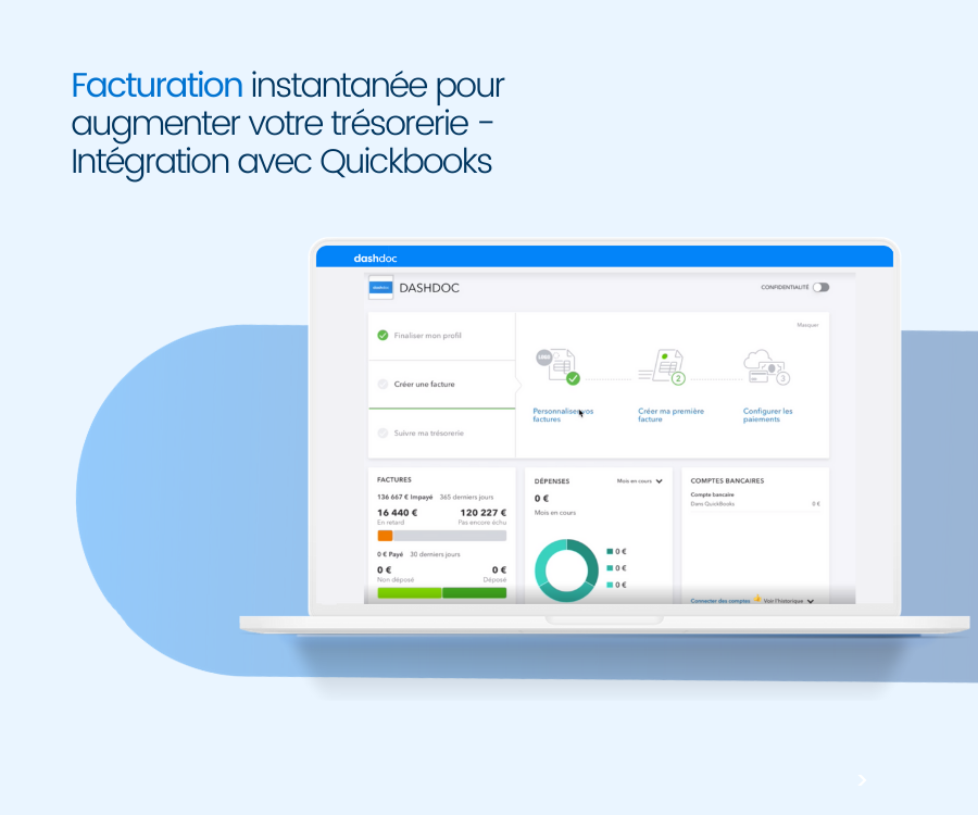 Dashdoc - Facturation instantanée Dashdoc - intégration avec Quickbooks