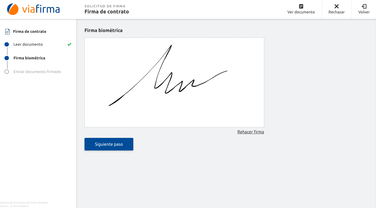 Viafirma - Firma del contrato