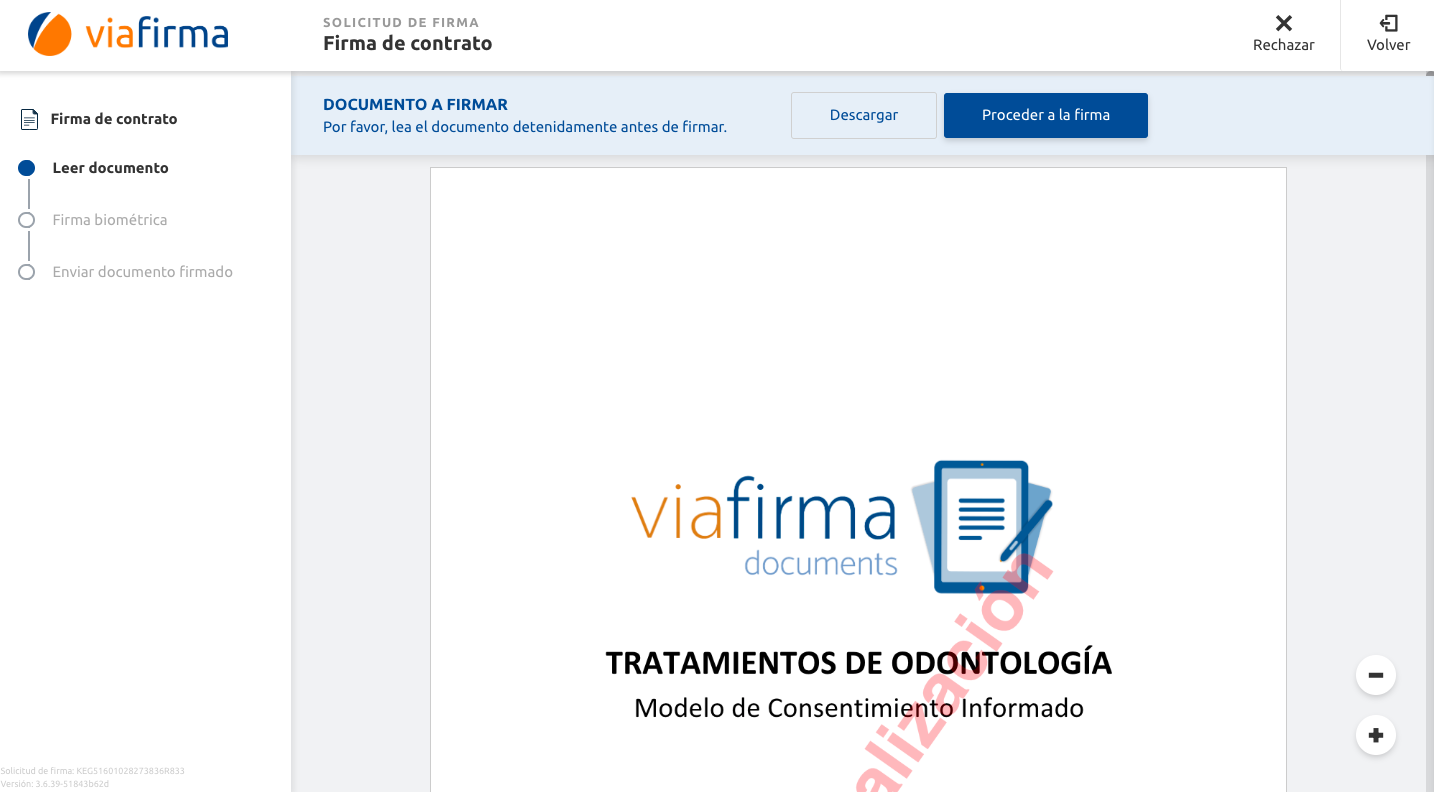 Viafirma - Lectura del contrato