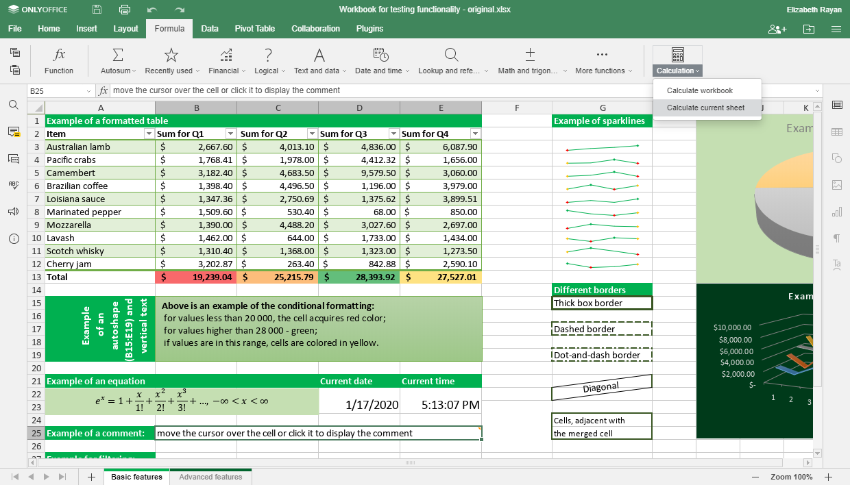 ONLYOFFICE - ONLYOFFICE : recalculer les formules