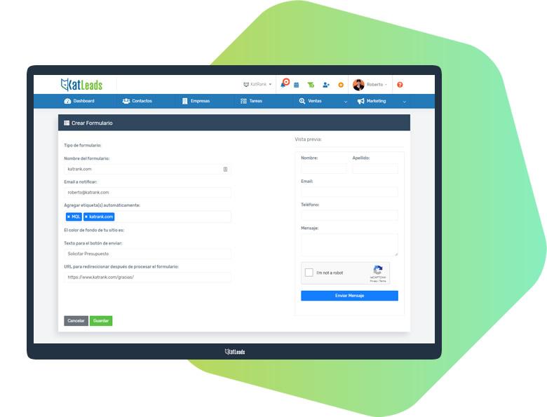 KatLeads Marketing Software - Formularios Web