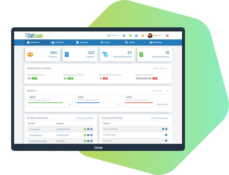 KatLeads Marketing Software - Dashboard