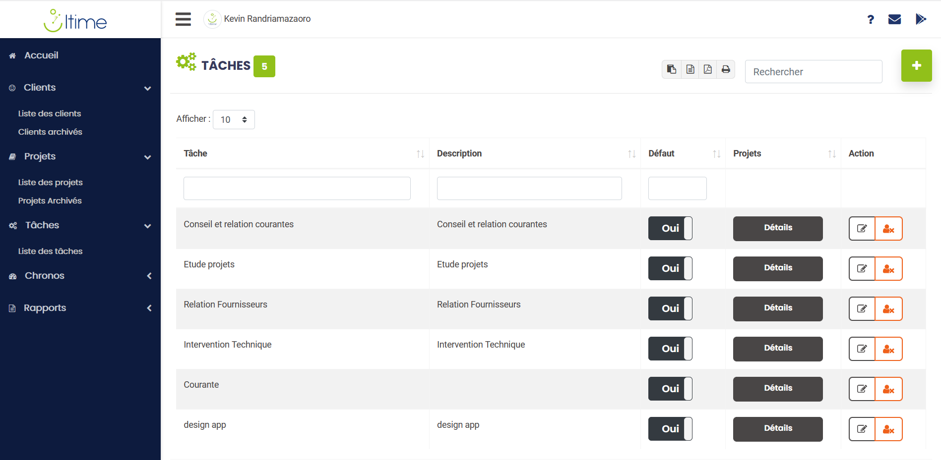 UlTime - The task list