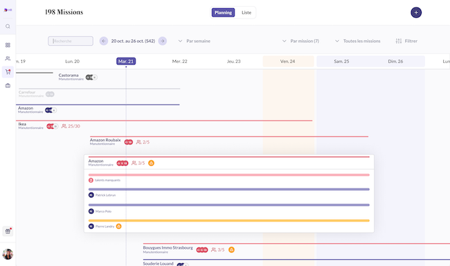 Troops - Gestion des missions en vue planning