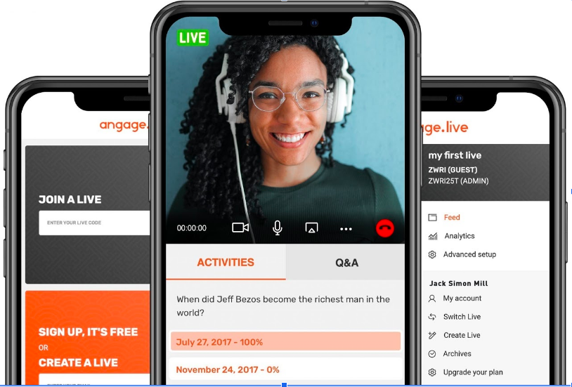 Angage Live - Launch your video stream