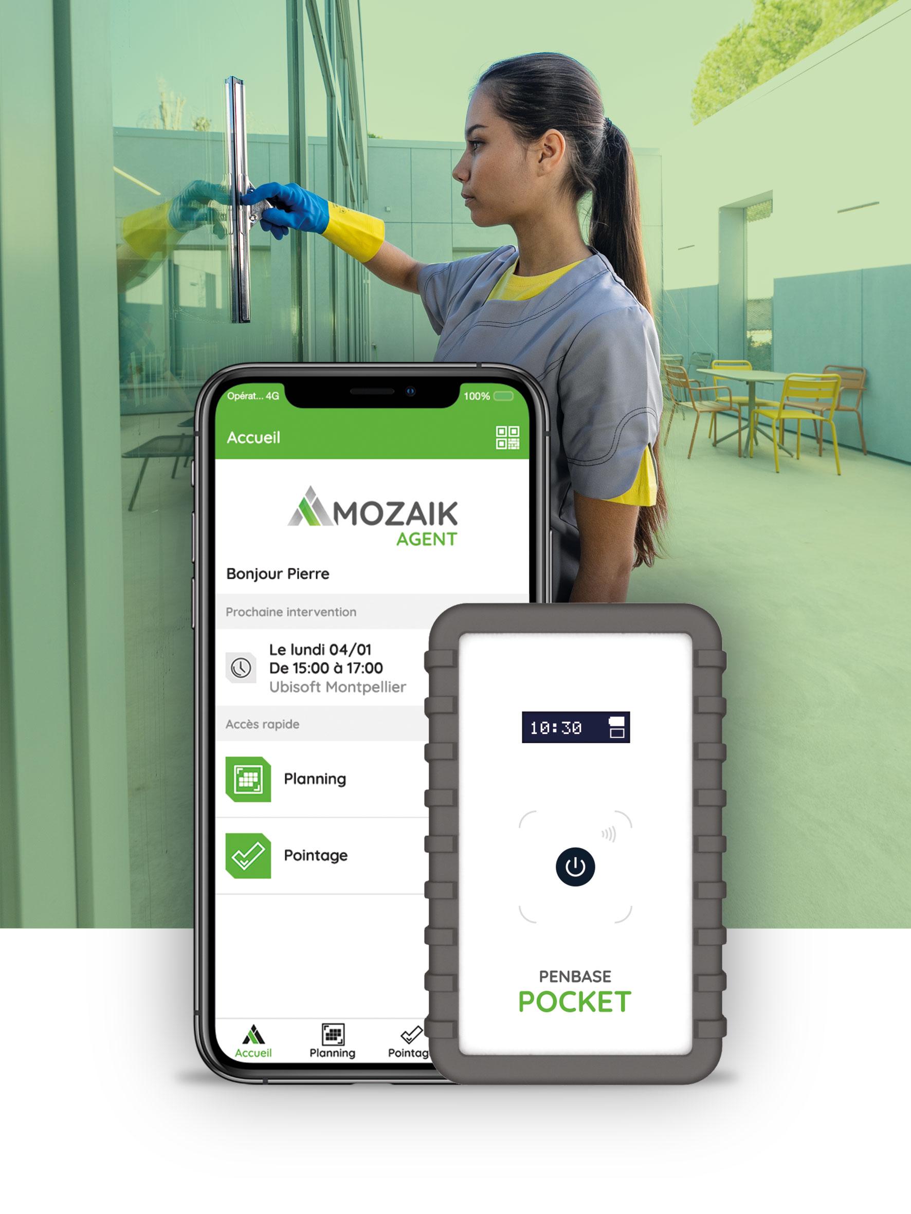 MOZAIK Clean - Application de pointage pour agents MOZAIK Agent