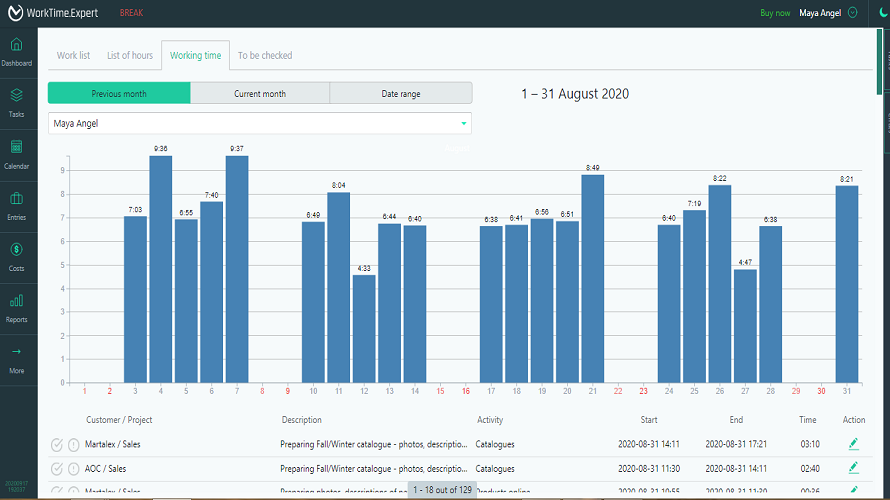 Worktime Expert - Screenshot 2