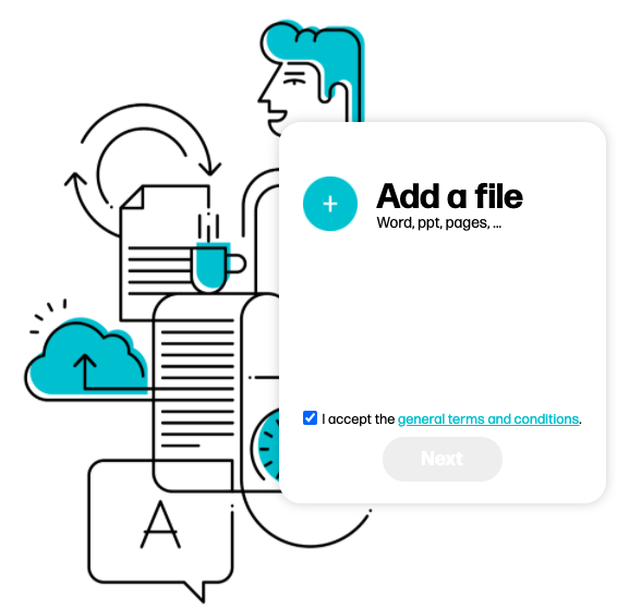 Drop your to be translated file Drop your to be translated file