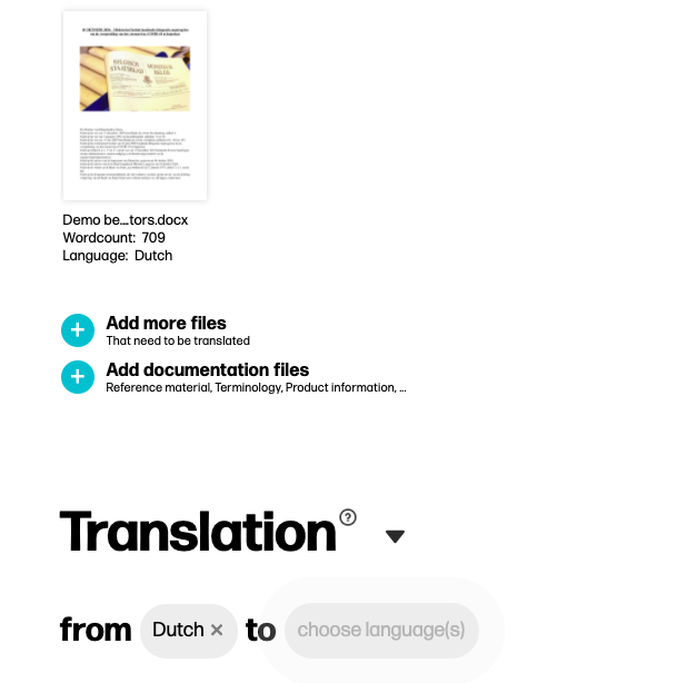 Our algorithm will identify the amount of words, the source language and the subject matter of the text. Our algorithm will identify the amount of words, the source language and the subject matter of the text.