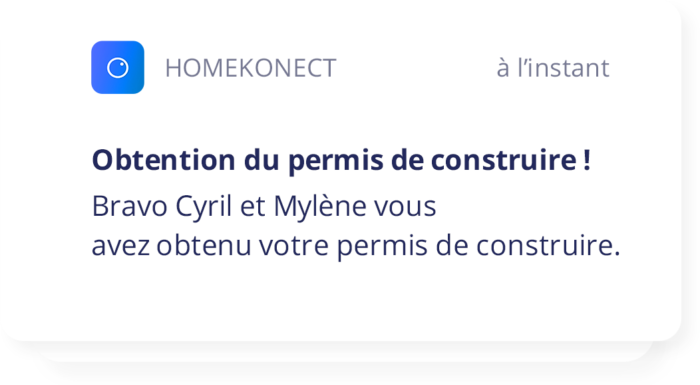 Homekonect - Exemple de notification