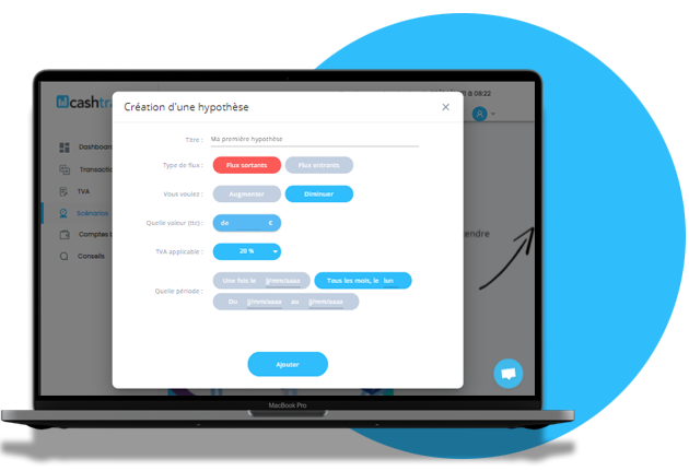 Cashtrack - Construisez vos scénarios prévisionnels pour étudier l'impact d'un projet sur votre trésorerie