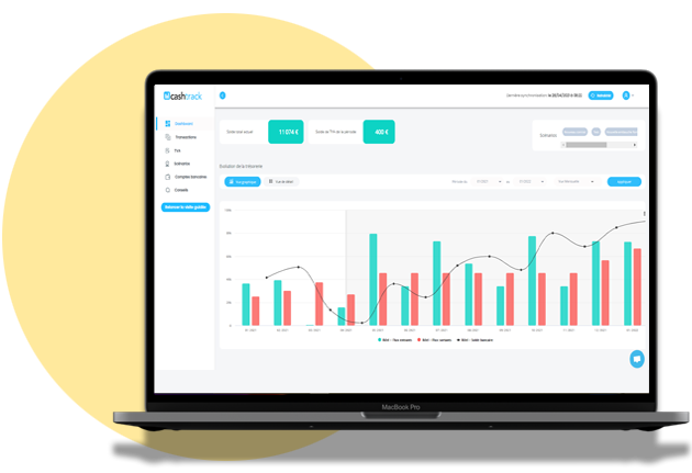 Cashtrack - Visualisez simplement et en temps réel vos entrées, sorties, et solde de trésorerie