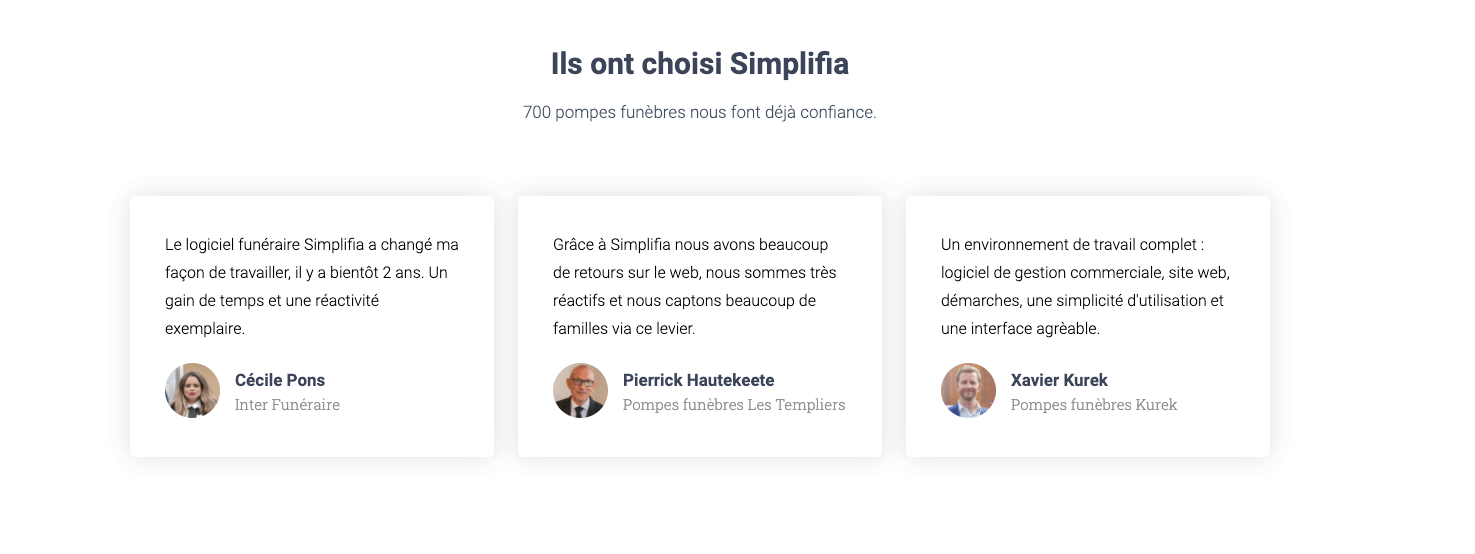 Simplifia - Témoignage clients