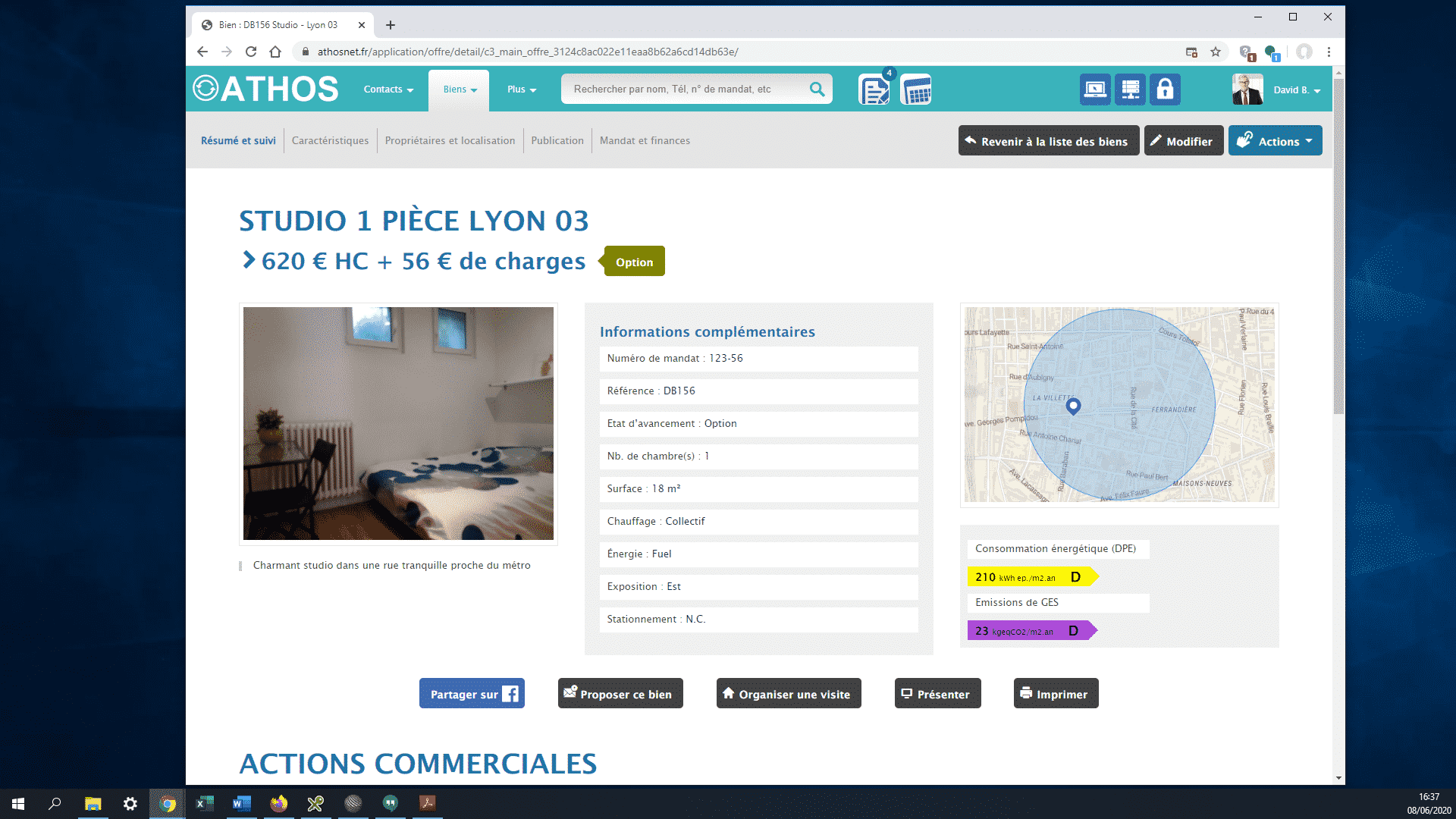 Athos.Net - Fiche d'un bien dans Athos.Net