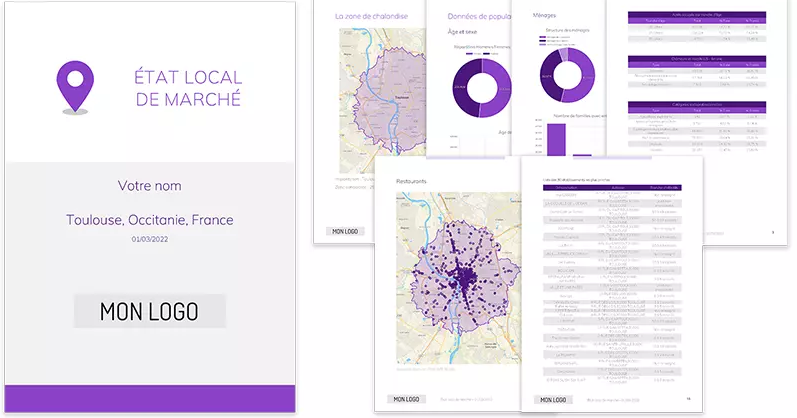 Smappen - app de géomarketing - Rapport synthétique (état local de marché)