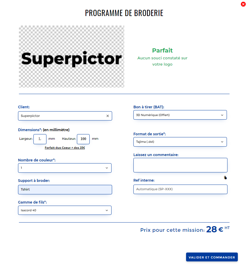 Superpictor - Envoyez votre logo non adapté à l'impression