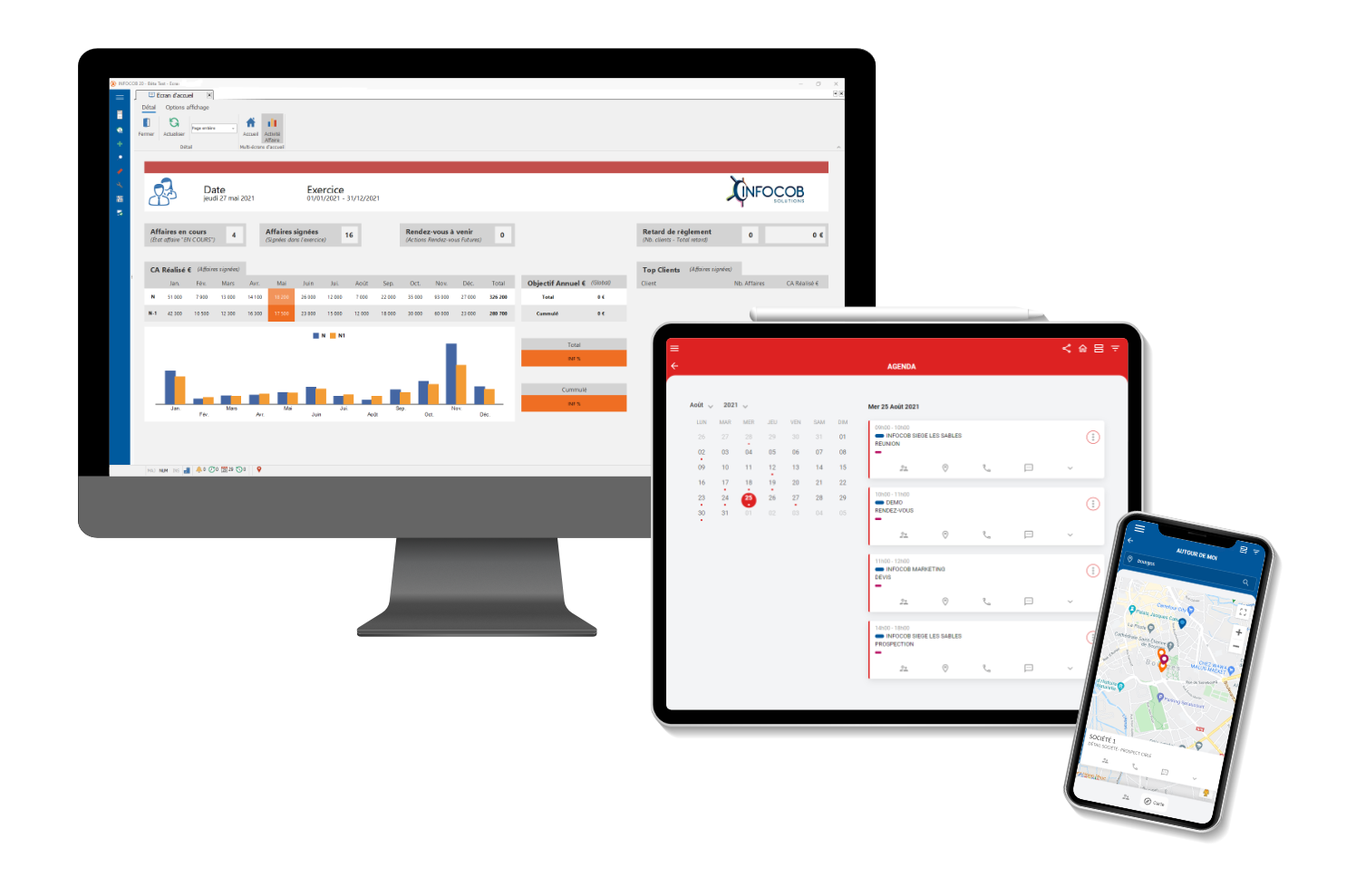 Infocob CRM - logiciels crm infocob sur pc, tablette, smartphone