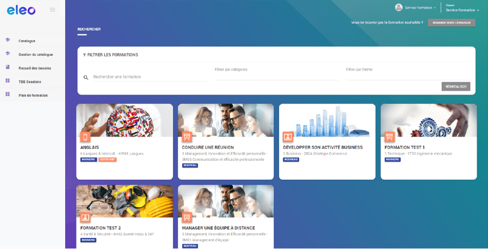 Eleo - Catalogue de formations organisé par métiers et compétences
