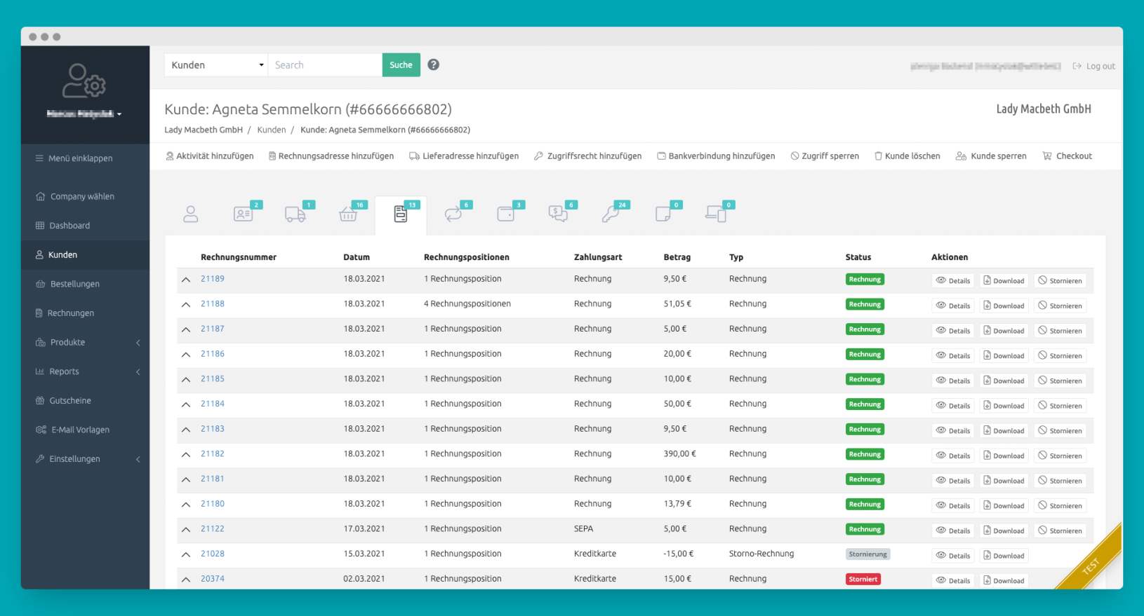 plenigo - Keep track of orders received.