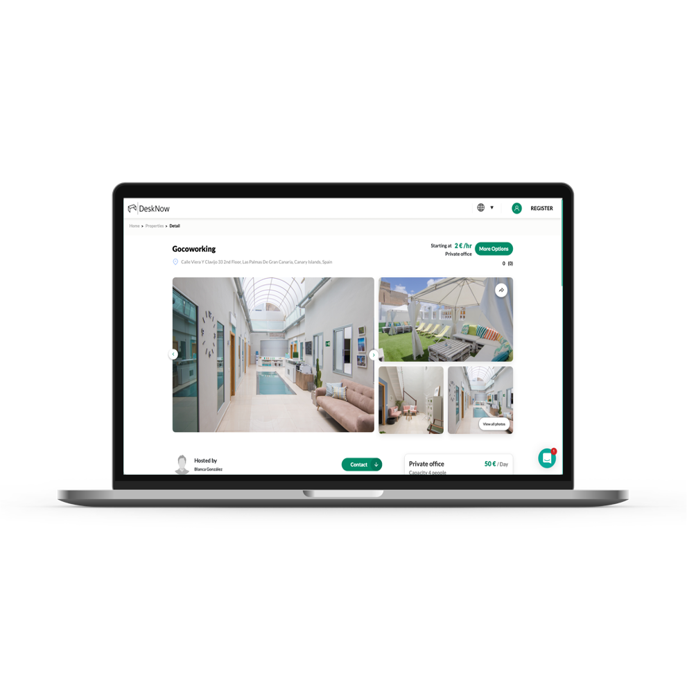DeskNow - Booking Screen - Web App