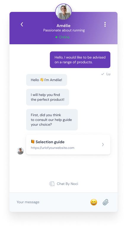 Noci - Discutez en direct avec vos clients grâce à votre live-chat avec agents illimités !