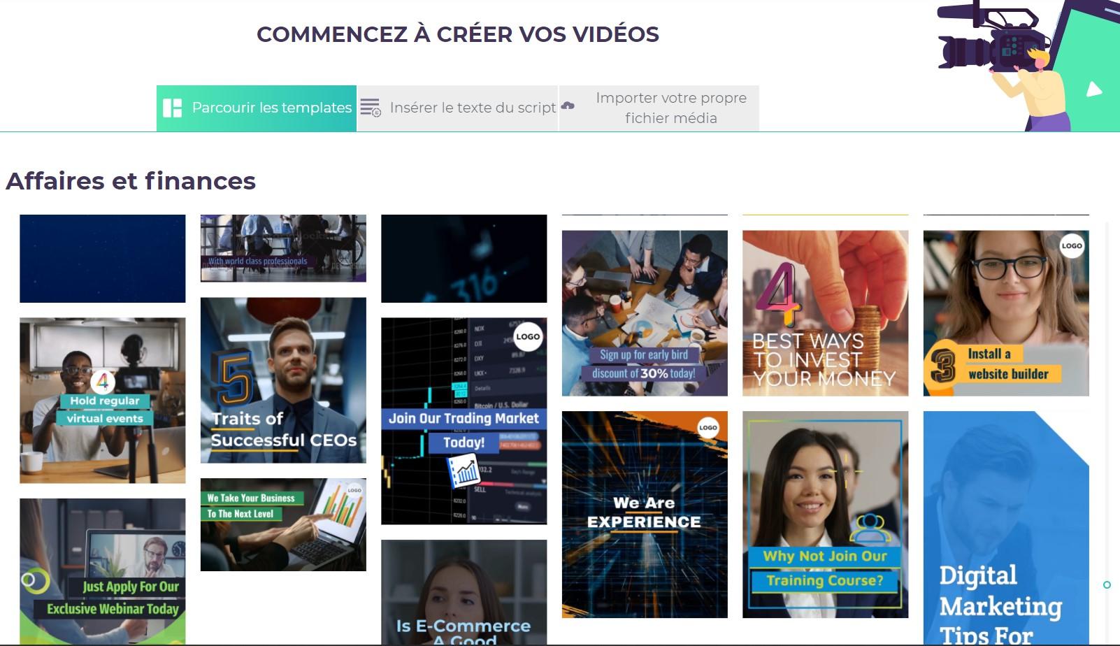 Videomaker - Plusieurs modèles de vidéos déjà disponibles à modifier