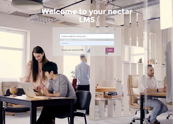 nectar LMS - Login page example