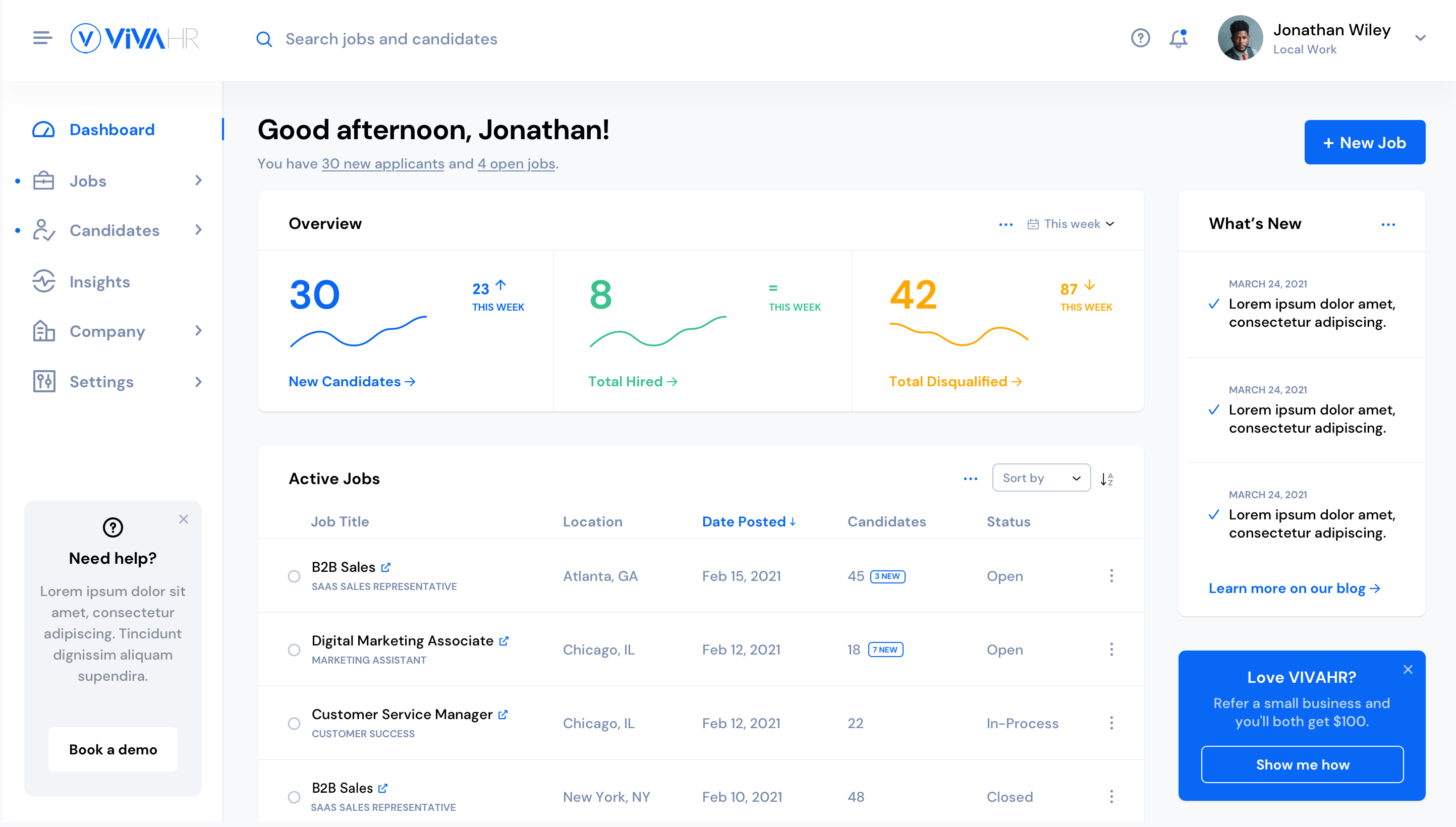 VIVAHR-VIVAHR Dashboard