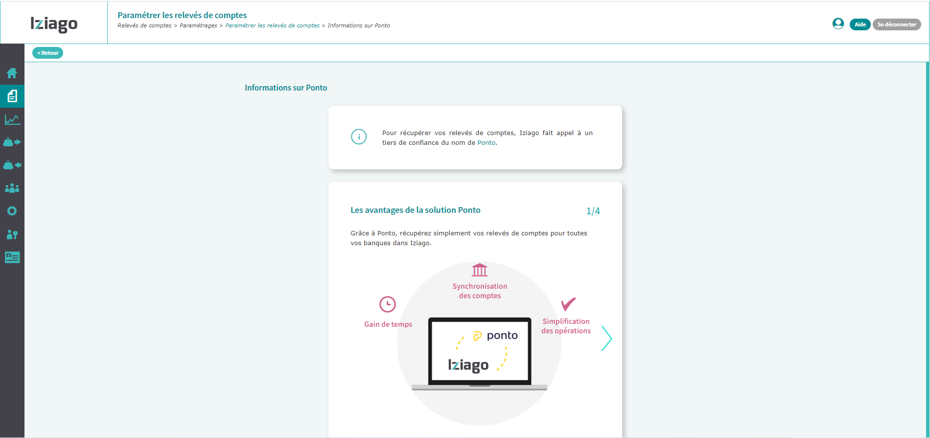 Iziago - Synchronisation automatique des relevés de comptes