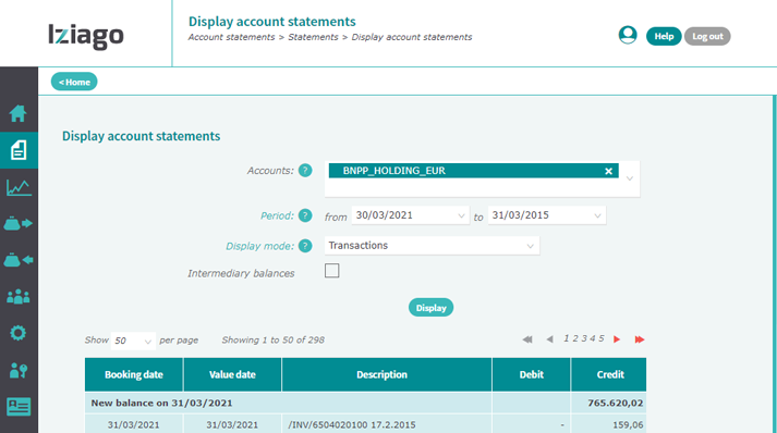 Iziago - Account statements