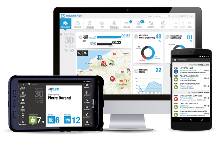 Big Change - Gestion de la relation client, application mobile, gestion d'interventions, géolocalisation