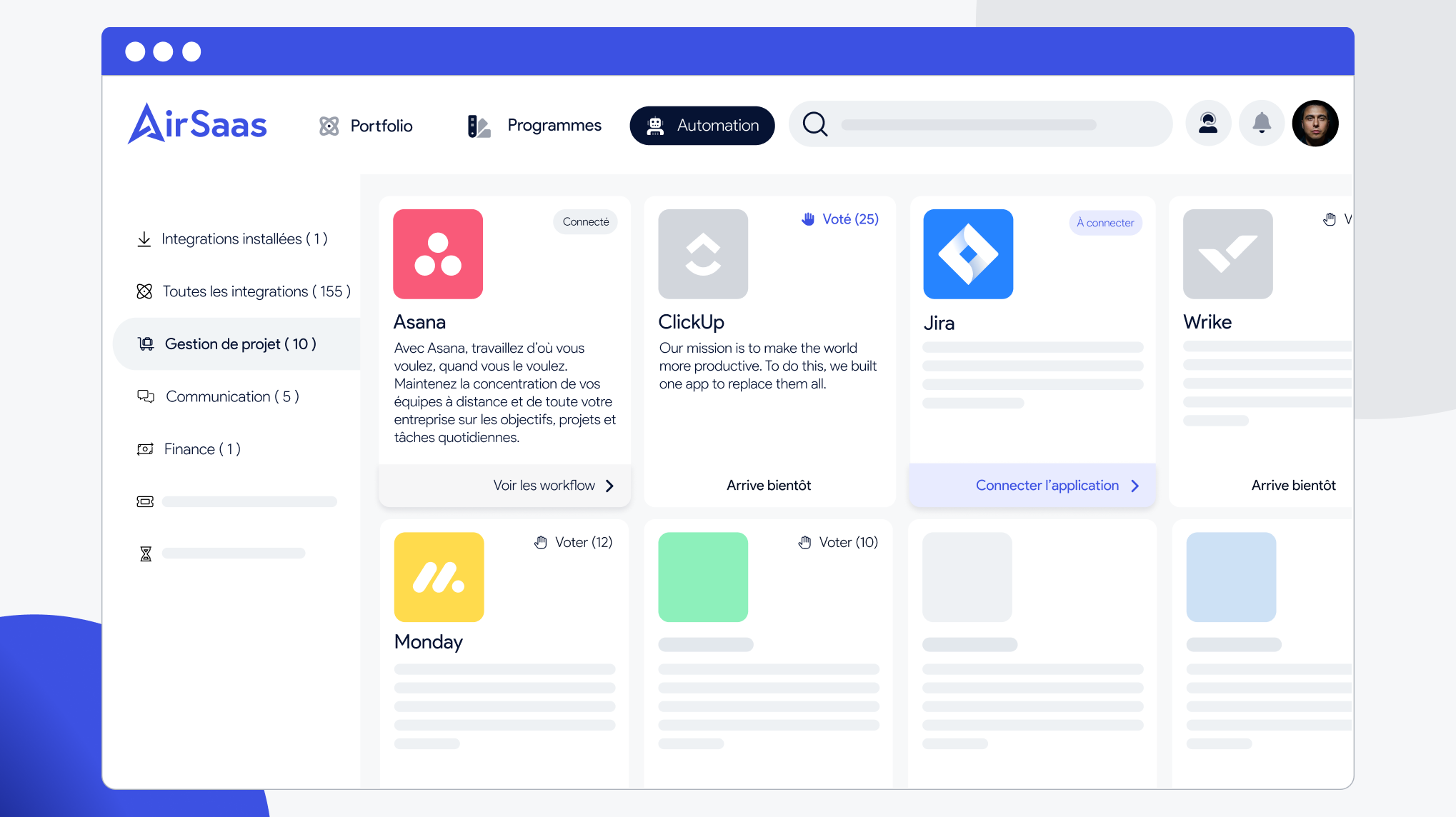 AirSaas - AirSaas s’intègre nativement à vos outils du quotidien (jira, teams..) : Centralisez toutes vos informations (tickets, jalons…) depuis vos outils de gestion de tâches, et diffusez-les via vos canaux de communication interne.