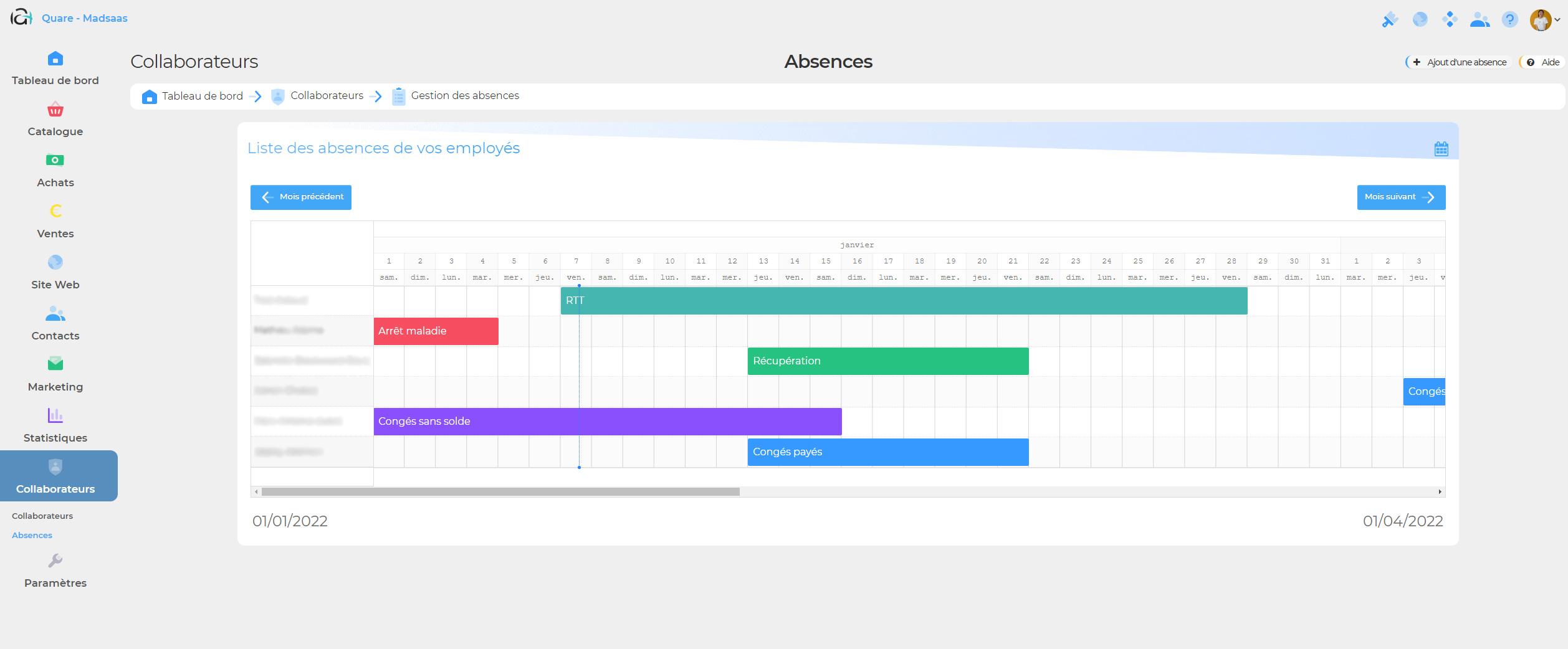 Quare - Gestion des Ressources humaines