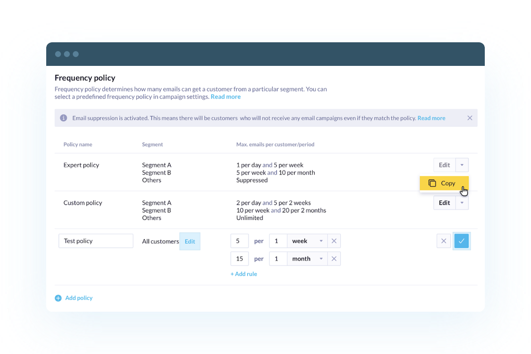 Bloomreach - Frequency Policy