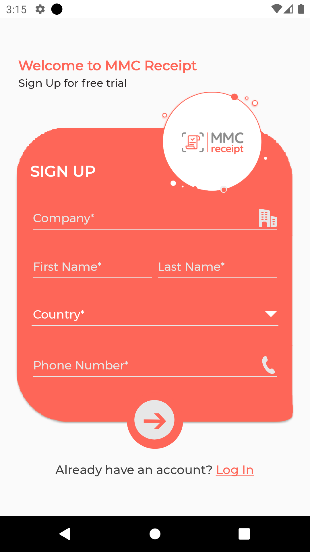 MMC Receipt - Signup Page 1