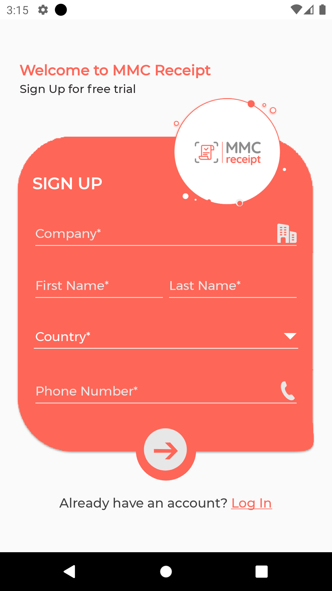 MMC Receipt - Signup page 1
