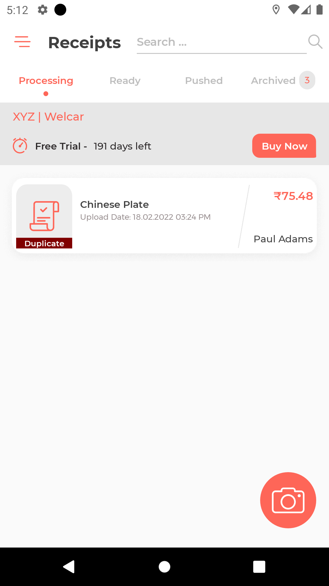 MMC Receipt - Home Page Mobile App