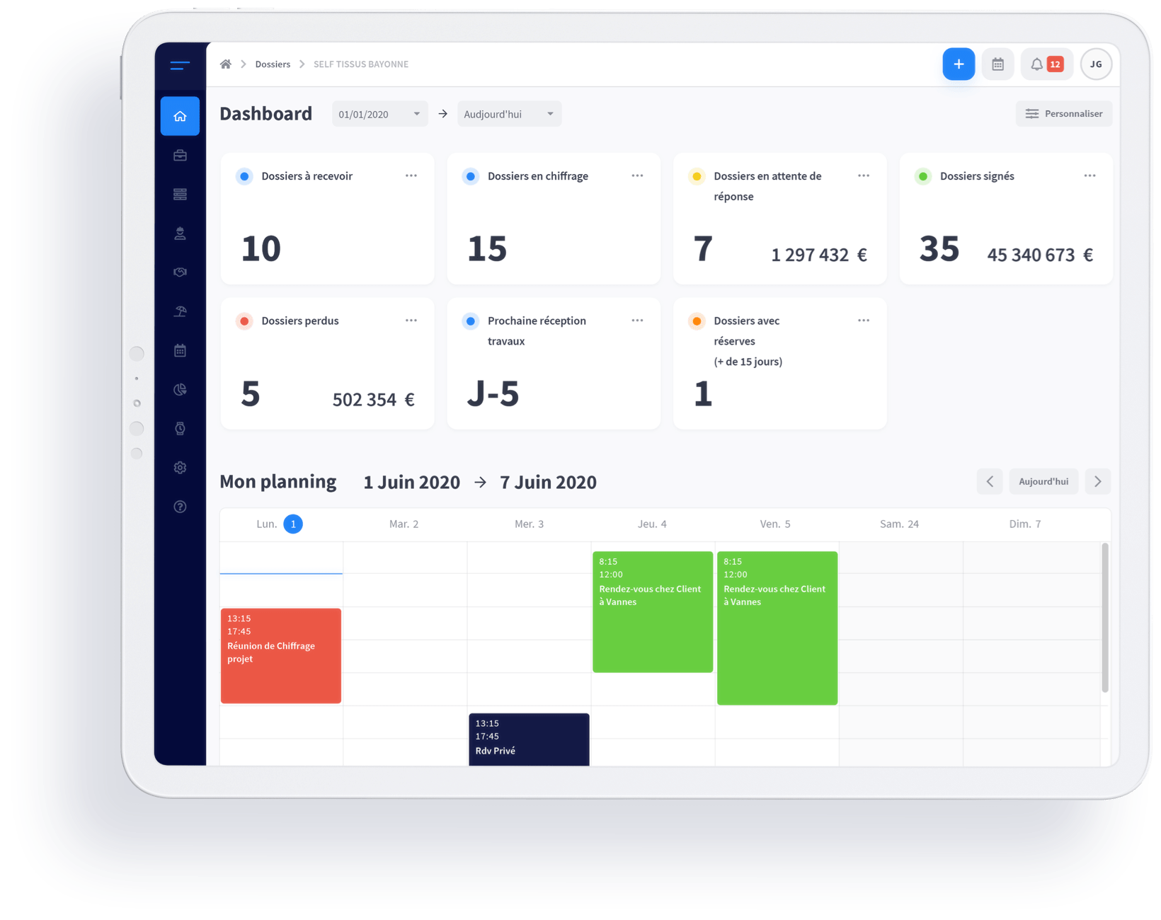 OTEAM - Tableau de Bord